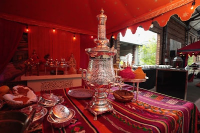 A traditional Moroccan tea station was created by Toronto restaurant Sultan’s Tent.