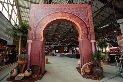 A mosaic archway mimicking those from the streets of Morocco welcomed guests into the event.