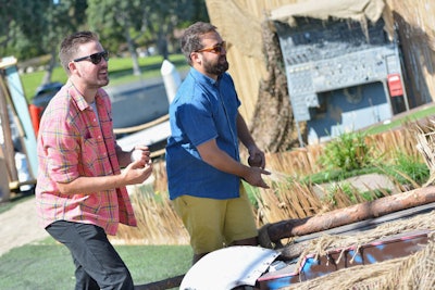 Attendees can play Skee-Ball with coconuts on the island. Other activities include a palm-tree climbing wall and mini golf.