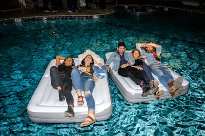 A motel takeover at South by Southwest included mattreess-shaped pool floats.