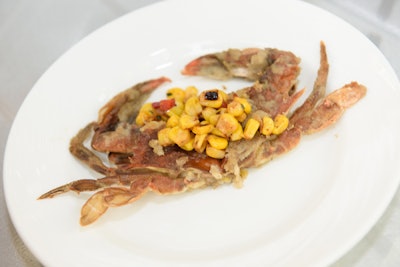 On Saturday night, Visit Maryland hosted a progressive event coordinated by Capital City Events at multiple venues within National Harbor, beginning with a cocktail reception the Gaylord National Resort serving traditional Maryland dishes like sautéed soft shell crab with corn relish.