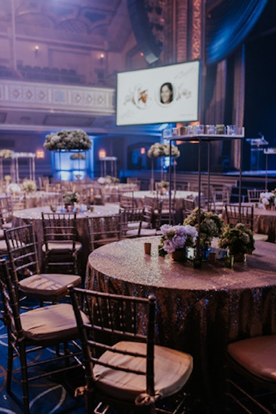 Bardin Palomo was the event's executive producer and created an array of centerpieces, from towering florals to tabletop arrangements.