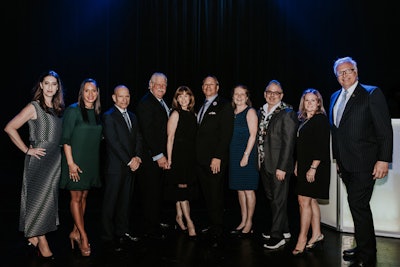 Honorees and BizBash executives included (from left to right): BizBash executive vice president Nicole Peck; Danielle Purfey of KPMG; Steve Paster of Alpine Creative Group; Chris Drury and Jill Drury of Drury Design; BizBash president Richard Aaron; Carol Muldoon of KPMG; Matthew David Hopkins of 360 Design by Matthew David; Tammy Benedict of KPMG; and BizBash C.E.O. David Adler.