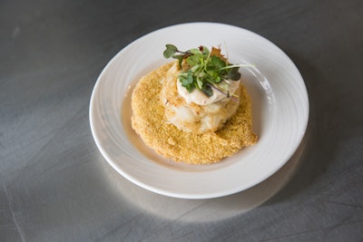 Fried green tomatos with crab cakes were among the dishes provided by Gaylord National Resort and Convention Center.