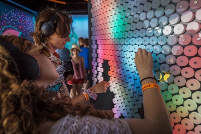 The Google Play Music Block at Panorama included a headphone jack wall where attendees could listen to curated playlists.