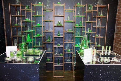 Similar to last year, the brand’s skincare items were displayed in a science experiment-like setup.