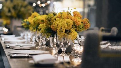 Decorative table detail in Lafayette Room.