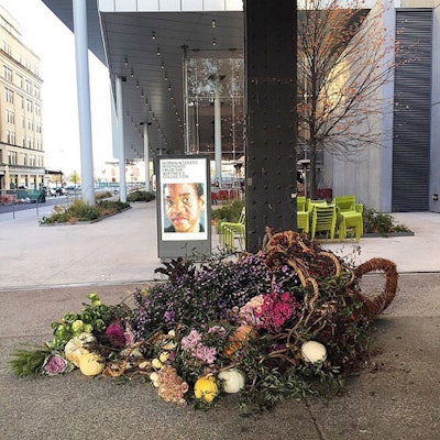 To celebrate Thanksgiving, an overflowing nine-foot-long cornucopia was nestled between the Whitney Museum and the High Line stairs for a day.