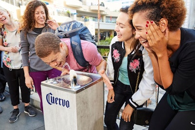 Jose Cuervo's National Tequila Day stunt substituted tequila for water in a popular Hollywood location.