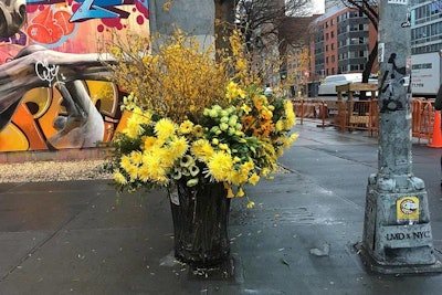 In March, the trash can on the corner Bowery and East Houston Streets brought a sunny surprise to New Yorkers.