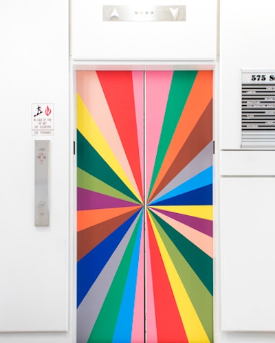 Every area of the museum is designed for photo ops—including the colorful elevators.