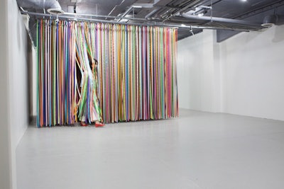 Artist Jacob Dahlgren created a forest of 10,000 10-foot fluttering ribbons that guests can walk through.