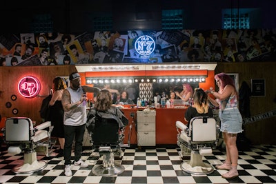 Stylists were on hand to provide haircuts and styling services for guests.