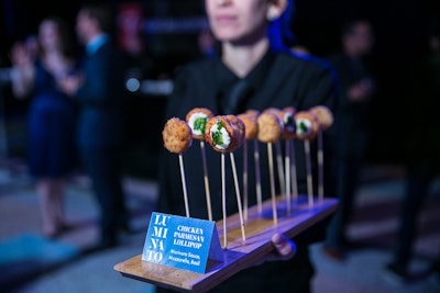 Guests at the opening party were treated to dishes from caterer Daniel et Daniel. Throughout the event, The PC Cooking School curated a food experience featuring a savory and sweet summer menu, with food including chicken parmesan lollipops.