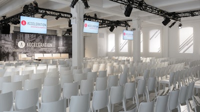 Conference Seating featuring the white Whitney Chairs.