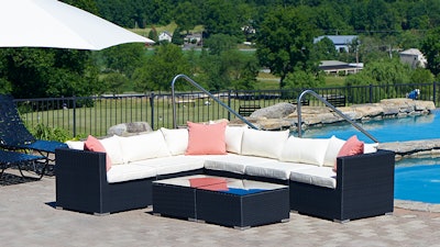 Add a pop of color to Somerset's deep-seat cushions for a finished look that fits any layout.