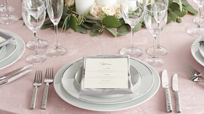 Add a hint of color and a touch of elegance, to your event, with the Rose Velveteen linen.