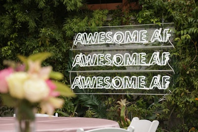 Decor throughout the property included displays of tongue-in-cheek sayings such as 'awesome AF' and 'beach please.'