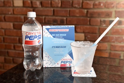 Cocktails made with Crystal Pepsi were available for purchase.
