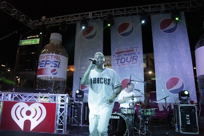Following the Arizona Diamondbacks game on August 11, Crystal Pepsi hosted a street party outside of Chase Field in Phoenix with a performance by Sugar Ray's Mark McGrath.