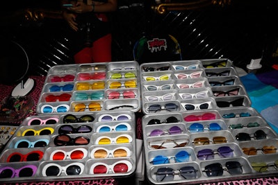 Merchandise sold at the event included colorful, on-trend sunglasses.