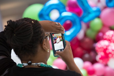 Balloon installations created a popular photo op for attendees.
