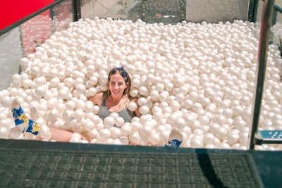 Attendees could take a break in the ball pit, which was provided by sock company Richer Poorer.