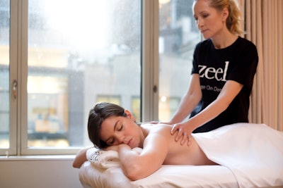 Planners can arrange for guests to get massages from licensed therapists provided by Zeel, an on-demand massage company that operates in 70 cities.