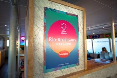 The 59-minute ferry ride runs between the Rockaways, Sunset Park, and Lower Manhattan. The takeover hashtag #riotorockaways was included on the signage.