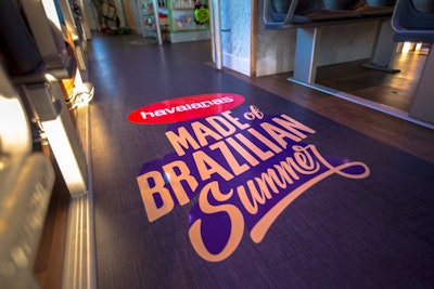 Graphics such as floor decals were inspired by the company’s global campaign: “Made of Brazilian Summer.”