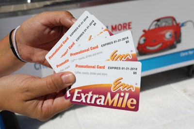 Chevron’s ExtraMile built a convenience store counter where guests could “refuel” with branded water bottles. The brand also handed out gift cards.