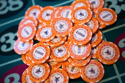 Wolf Trap Ball-branded casino chips provided an opportunity for organizers to tie the event's name into the evening’s theme.
