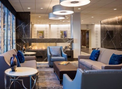 The Four Points by Sheraton Norwood offers a warm, welcoming lobby.