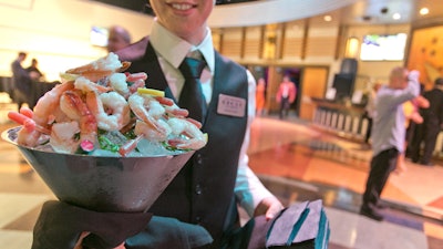 Server with Shrimp at Catered Event