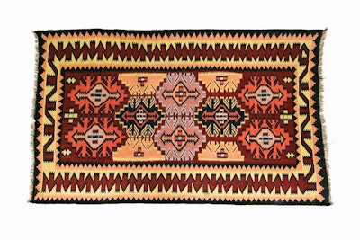 Large Aztec rug, price upon request, available in Southern California from Yeah! Rentals