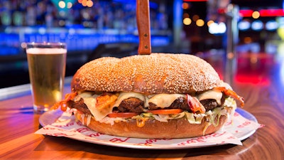 Bowlero’s Behemoth Burger: a five-pound burger that’s perfect for parties.