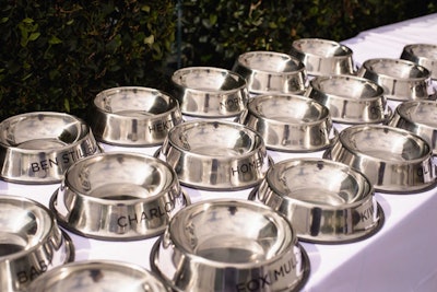Each dog in attendance received a custom bowl with its name. About 15 owners and their dogs attended the event.