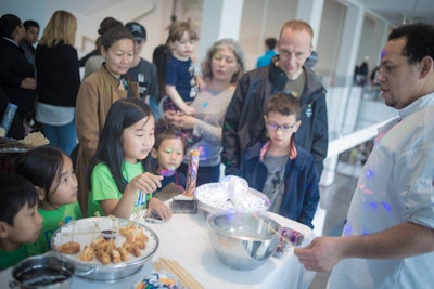 Desserts Frozen in Liquid Nitrogen, Various LP Platters on table.