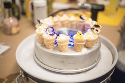 Ice Cream Cones, Edible Flowers, LP Sub Zero Platter.