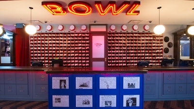 Bowlmor’s retro-inspired front desk.