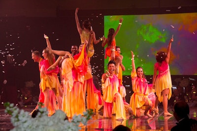 The gala's entertainment was produced by Hello Destination Management and included dancers from Metropolis Productions.