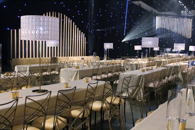 The Governors Ball dinner being held after the Emmys telecast will host more than 4,000 Emmy winners, nominees, and members of the entertainment industry, making it the largest seated dinner in North America. It will feature 350 guest tables topped with 7,500 yards of custom-woven, textured metallic fabric.