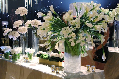 Floral centerpieces by L.A. Premier will feature more than 20,000 stems of large calla lilies.
