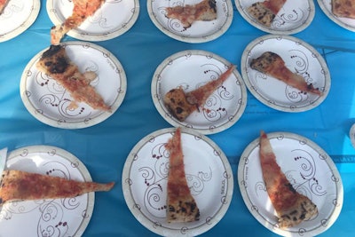 Samples of pizza served at the disastrous New York City Pizza Festival earlier this month.