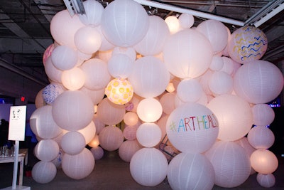 In the “Art Heals” space, which was created with nonprofit organization Art of Elysium, guests were able to decorate the large paper lanterns.