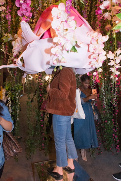 Inspired by the sexual symbolism of flowers, guests were able to step inside oversize “blooms” to experience custom sounds, as well as scents.