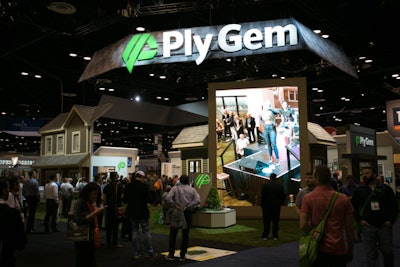 For exterior-building product company Ply Gem, MG created a booth that was designed to showcase the company’s products in action in an exterior house display, while telling the brand story in an interior space. The booth, which was featured at the International Builders’ Show in Orlando in January, offered displays that identified which products were used on each wall and told solution stories focused on design, durability, comfort, and remodeling.