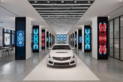 While the space isn’t intended to be a corporate showroom, it does showcase the brand’s newest vehicles.