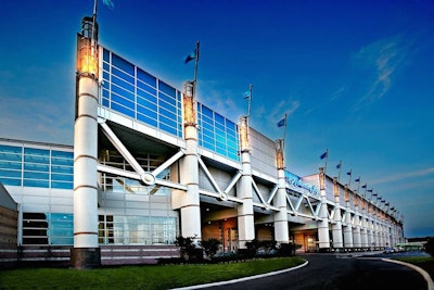 Atlantic City convention center dusk exterior.