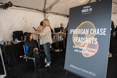 JPMorgan Chase, the exclusive sponsor of the Forbes Under 30 Summit Opportunities Hub and Under 30 Scholars Program, provided professional headshots on site with complimentary hair and makeup services.